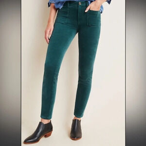 Green pilcro and letterpress high rise slim corduroy sz 26 excellent condition​